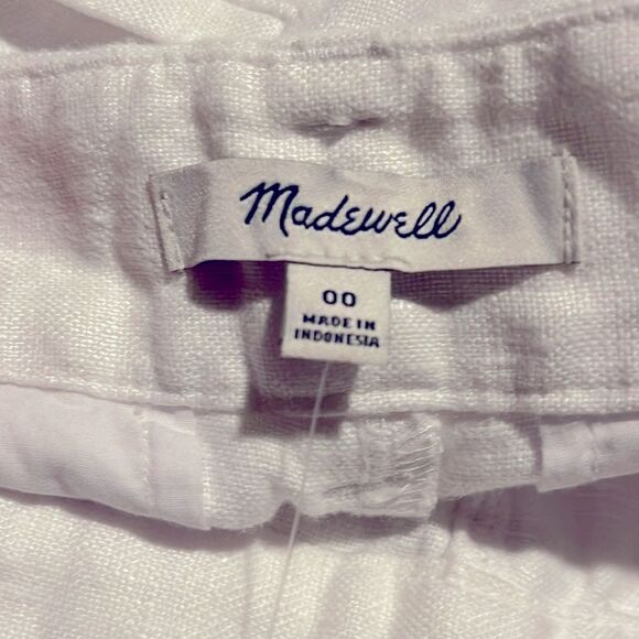 Madewell NWT Harlow Wide-Leg Pant in 100% Linen Size 00 in Eyelet White - Picture 8 of 10